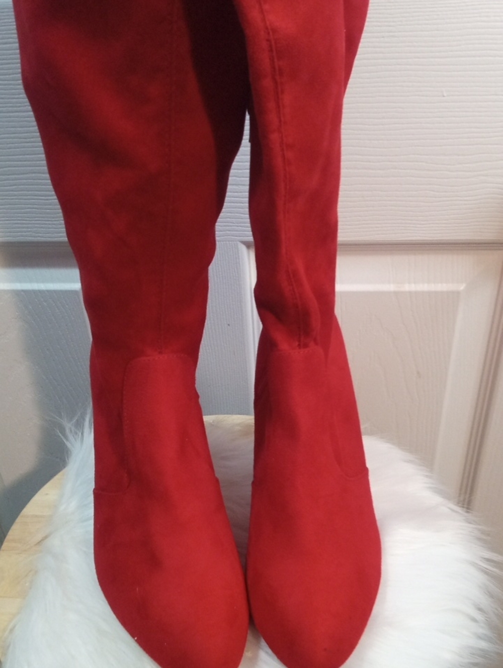 FASHION NOVA RED THIGH HIGH BOOTS - Picture 5 of 14
